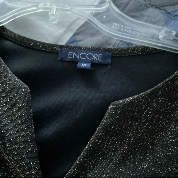 ENCORE, GOLD & BLACK METALLIC CARDIGAN/BLOUSE, SIZE: 1X - Picture 11 of 11